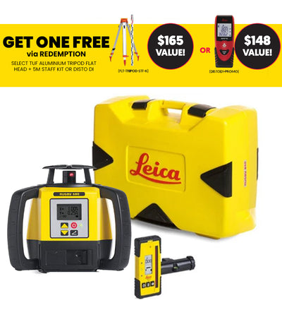 Leica Rugby 680 Rotating Grade Laser Level with RodEye 160 Digital Laser Receiver (requires Li ion batteries)