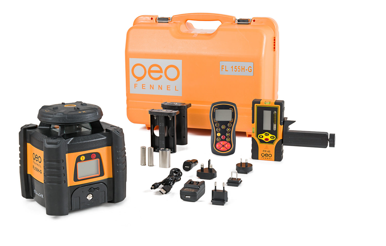 geo-FENNEL FL 155H-G (LC 2) & FR 45, FR 77-MM Rotating Laser Level with Receiver